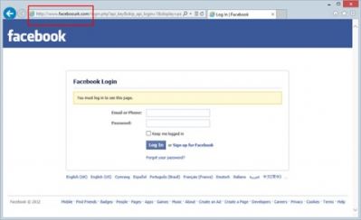 Página similar a Facebook roba datos de sus usuarios