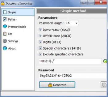 Password Inventor: Crea contraseñas complejas en un clic