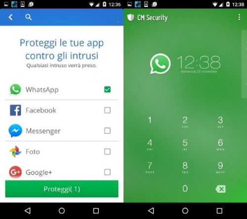 Bloque de pantalla, seguridad, WhatsApp